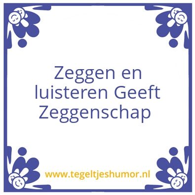 Tegeltje: Zeggenschap