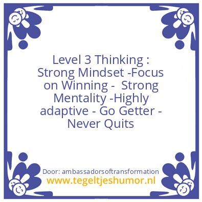 Tegeltje: Level 3 Thinking