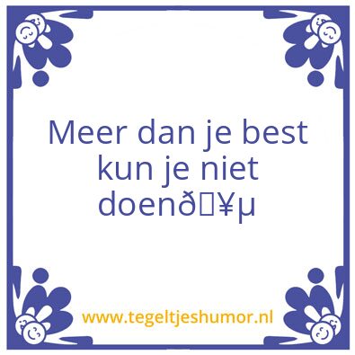 Tegeltje: Best