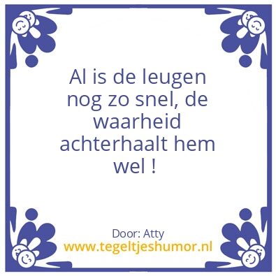 Tegeltje: Leugen