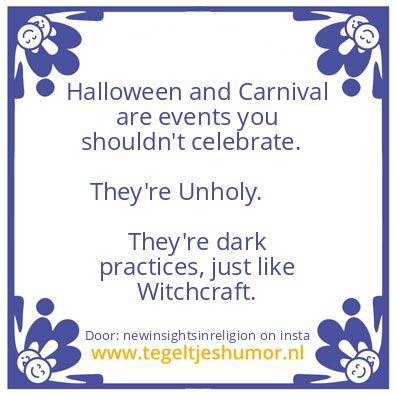 Tegeltje: Halloween en Carnaval.