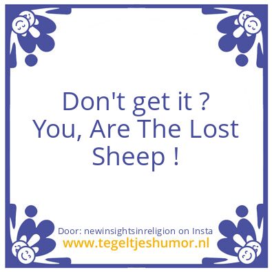 Tegeltje: You ! Are The Lost Sheep !