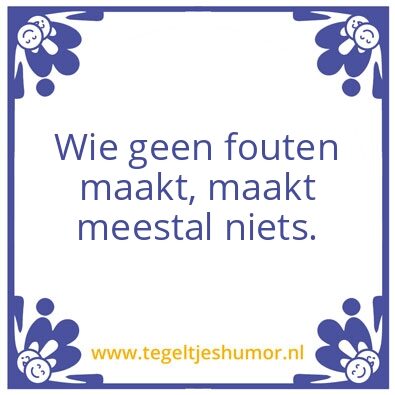 Tegeltje: Foutje
