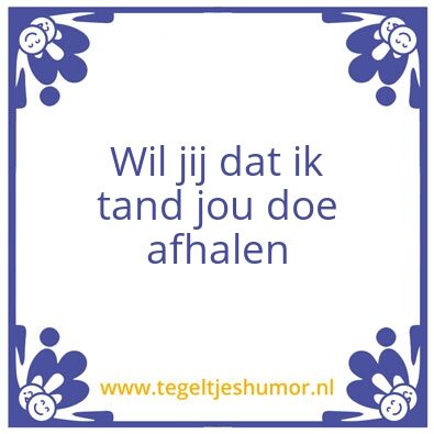 Tegeltje: Tand