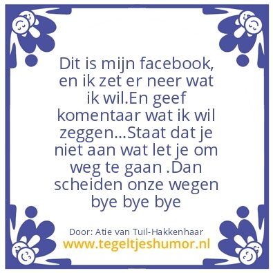 Tegeltje: Facebookregel