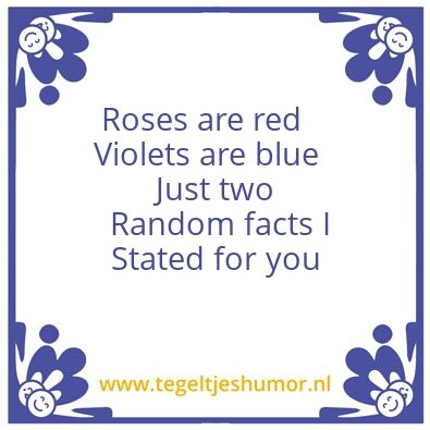 Tegeltje: Poem