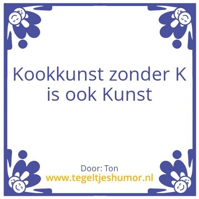 Tegeltje: Kunst