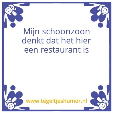 Tegeltje: Schoonzoon