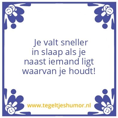 Tegeltje: Slapen