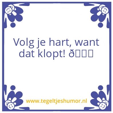 Tegeltje: Hart.