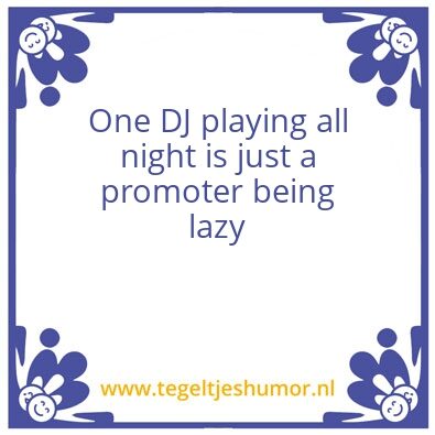 Tegeltje: All night