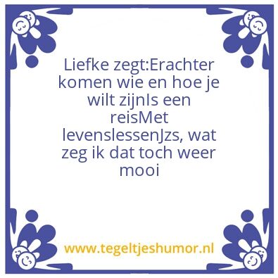 Tegeltje: Reis