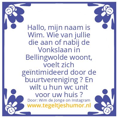 Tegeltje: Buurtvereniging