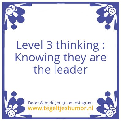 Tegeltje: Level 3 thinking