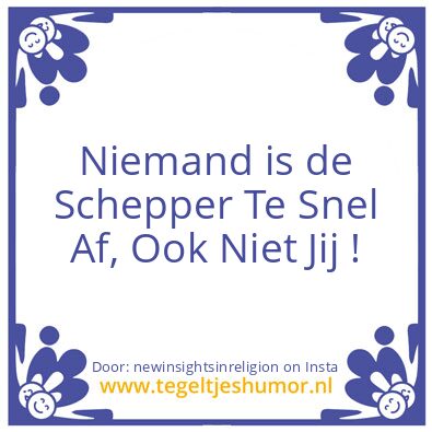 Tegeltje: De Schepper