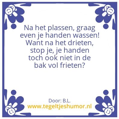 Tegeltje: Plassen = Wassen