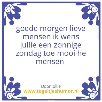 Tegeltje: goede morgen