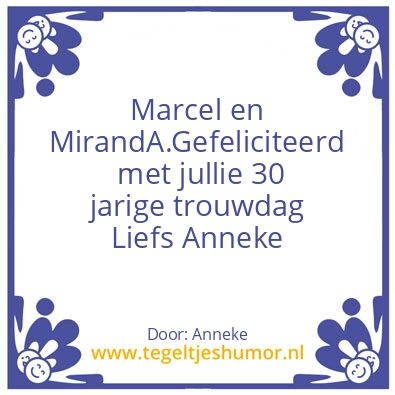 Tegeltje: Marcel en Miranda