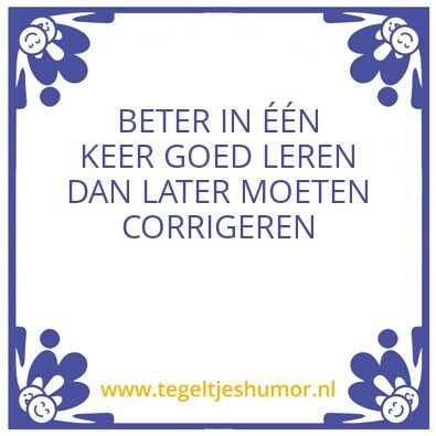 Tegeltje: Leren