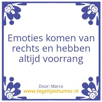 Tegeltje: Emoties