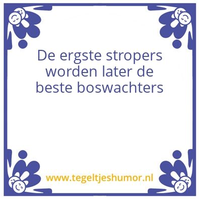 Tegeltje: Boswachter