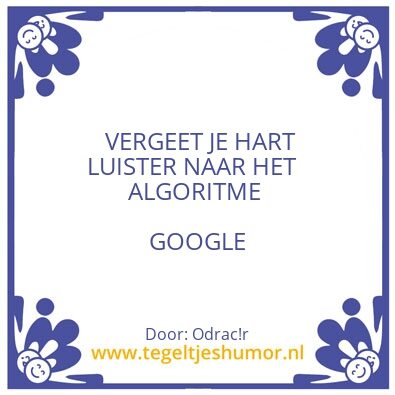Tegeltje: ALGORITME