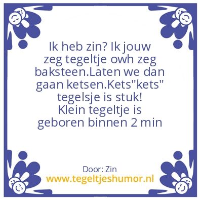 Tegeltje: True