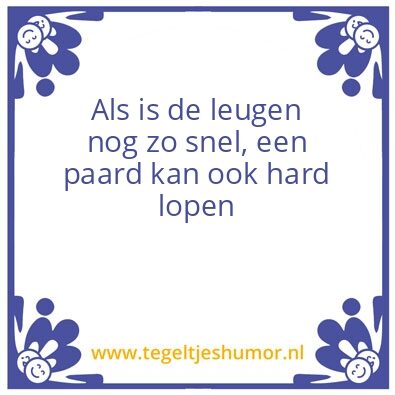 Tegeltje: Leugen