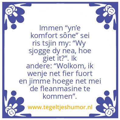 Tegeltje: Komfort sône.