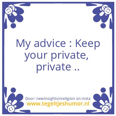 Tegeltje: My advice