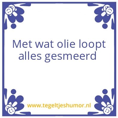 Tegeltje: Olie