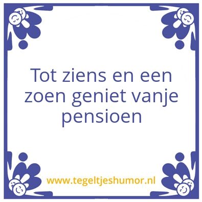 Tegeltje: Tot ziens