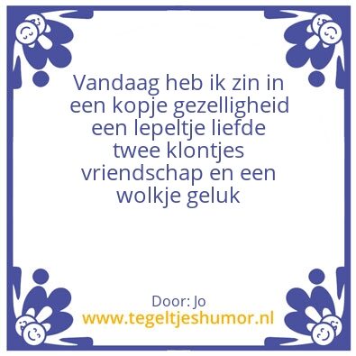Tegeltje: Vandaag