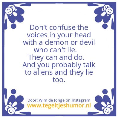 Tegeltje: demons, devils & aliens