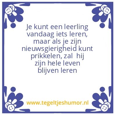 Tegeltje: Leerlingen leren