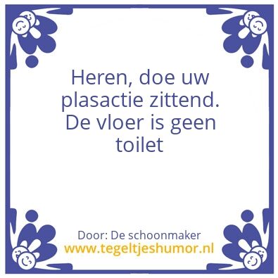 Tegeltje: Zitcloset