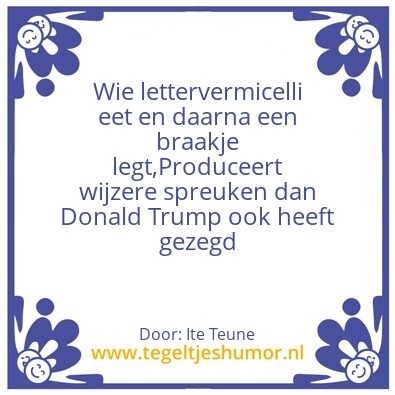 Tegeltje: Lettervermicelli