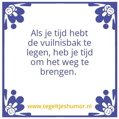 Tegeltje: vuilnis