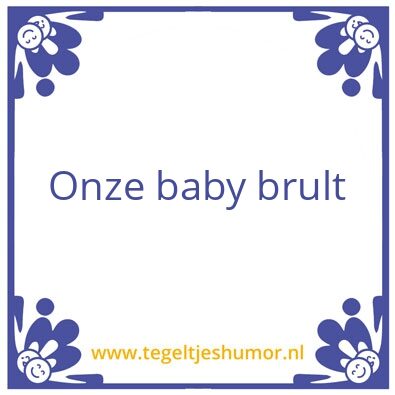 Tegeltje: Baby