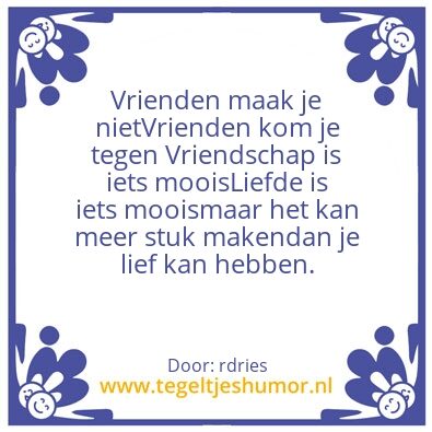 Tegeltje: vriendschap