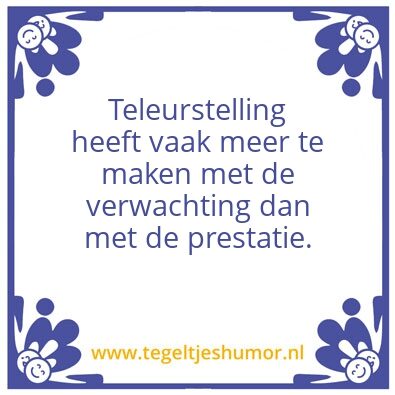 Tegeltje: Teleurstelling