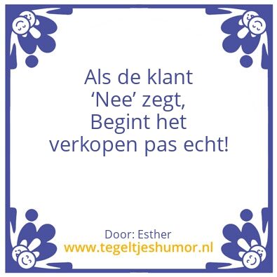 Tegeltje: Verkoop