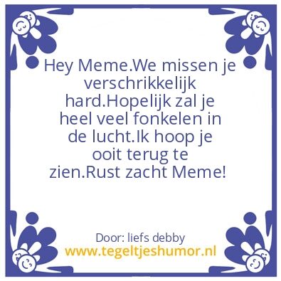Tegeltje: meme