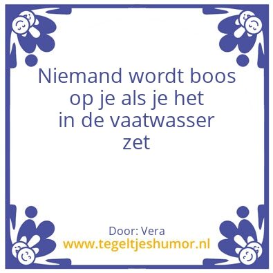 Tegeltje: Vaatwasser