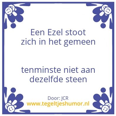 Tegeltje: Ezel