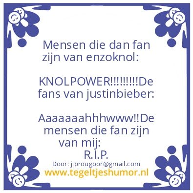 Tegeltje: Soorte fans