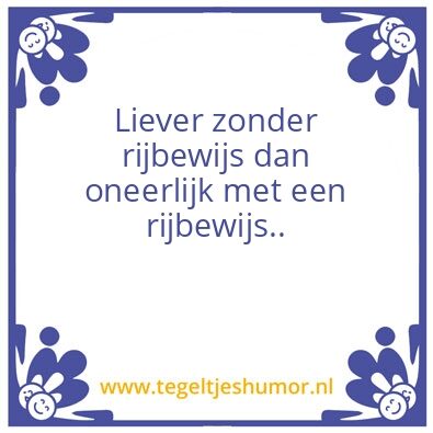 Tegeltje: rijbewijs