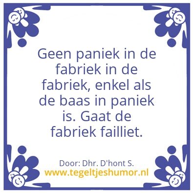 Tegeltje: Paniek