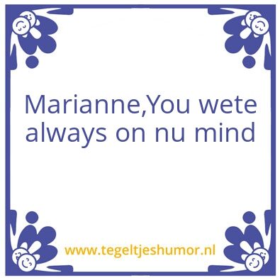 Tegeltje: Aleays