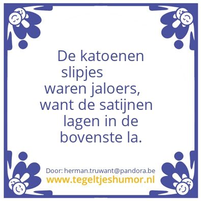 Tegeltje: humorvandebovensteplank